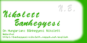 nikolett banhegyesi business card