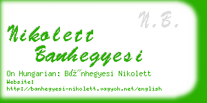 nikolett banhegyesi business card